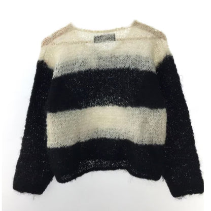 Tricot Comme Des Garcons Stripe Scoop Neck LS Wool Knit