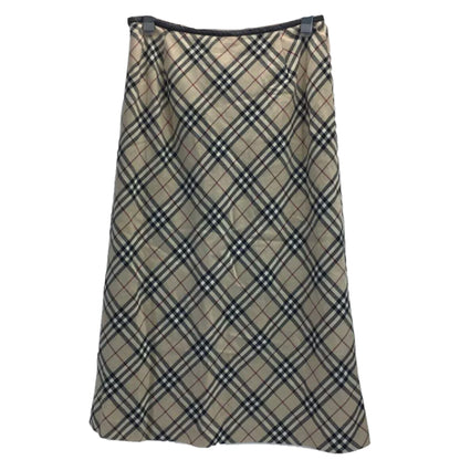 Burberry London Nova Check Mini Buckle Midi Skirt