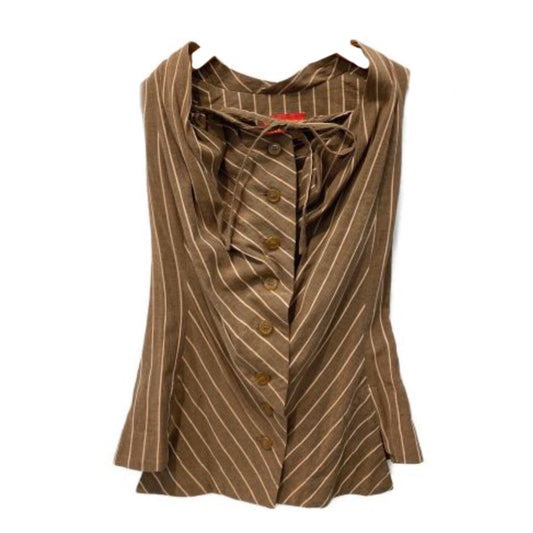 Vivienne Westwood Red Label Pinstripe Tie Button Down Vest