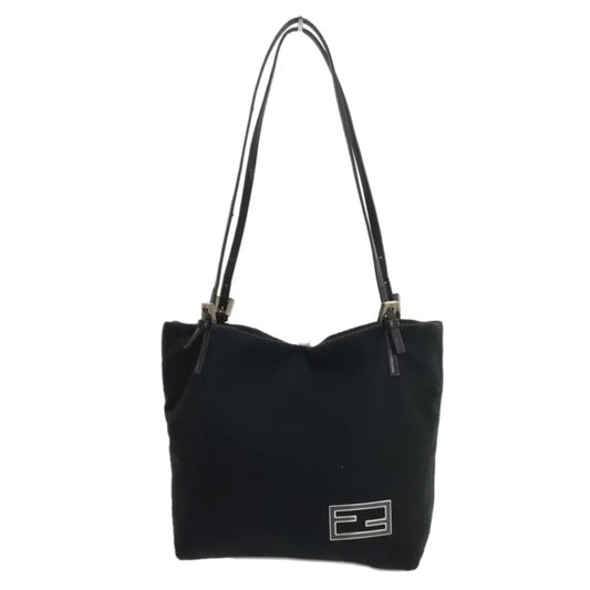 Fendi Fabric Double Strap Metal Zucca Logo Handbag