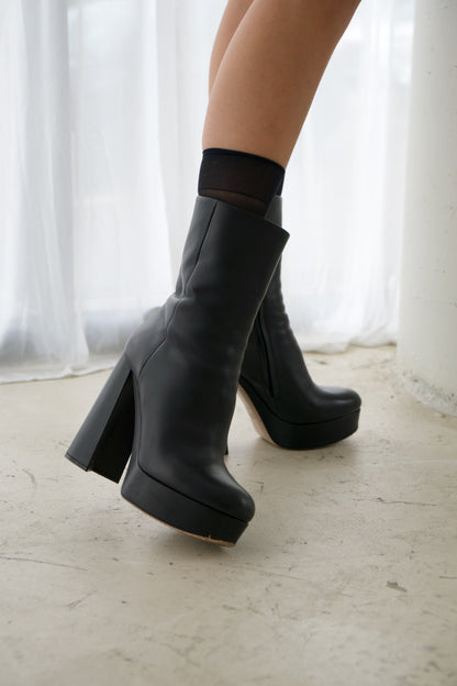 Miu Miu Platform Leather Ankle Boots