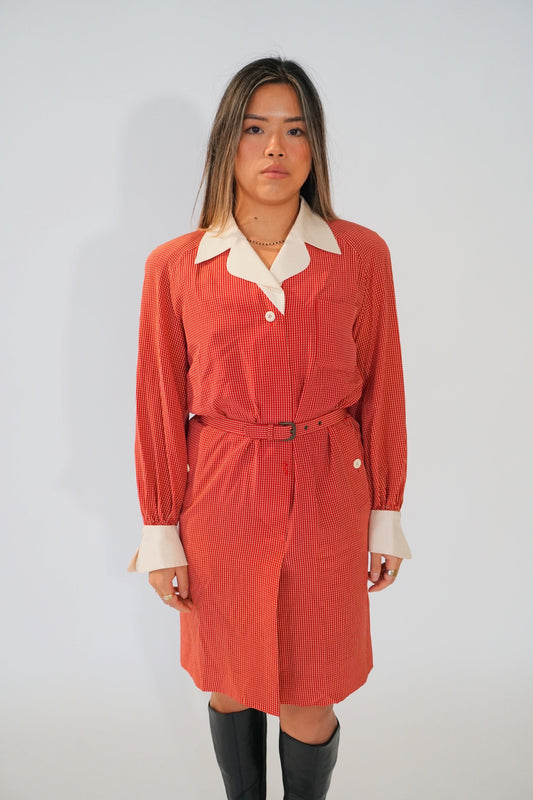 Christian Dior Shoulder Pad TilePrint LS Blazer Dress