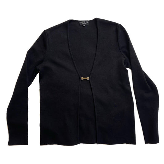 Gucci Knit Metal Logo Open LS Cardigan