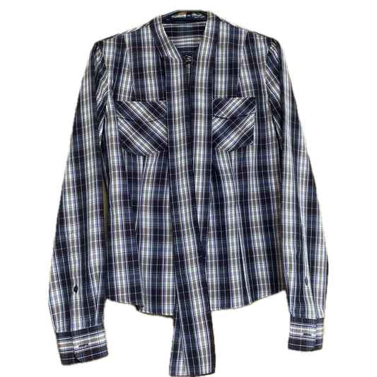 Dolce & Gabbana Checkered Western LS Blouse w Pussybow Tie