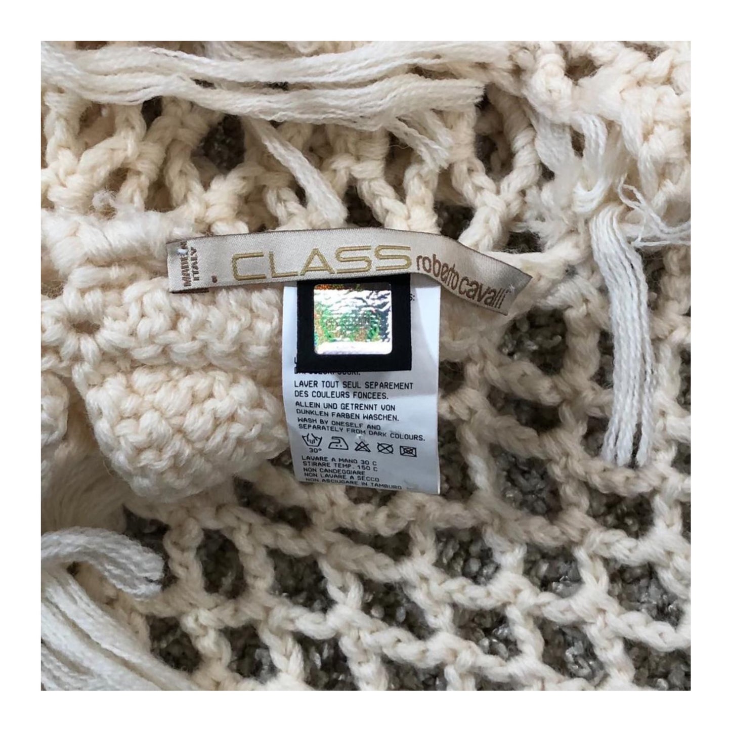 Roberto Cavalli Crochet Floral Poncho