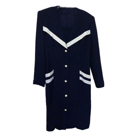 Courreges LS Sailor Contrast Trim Button Down Dress