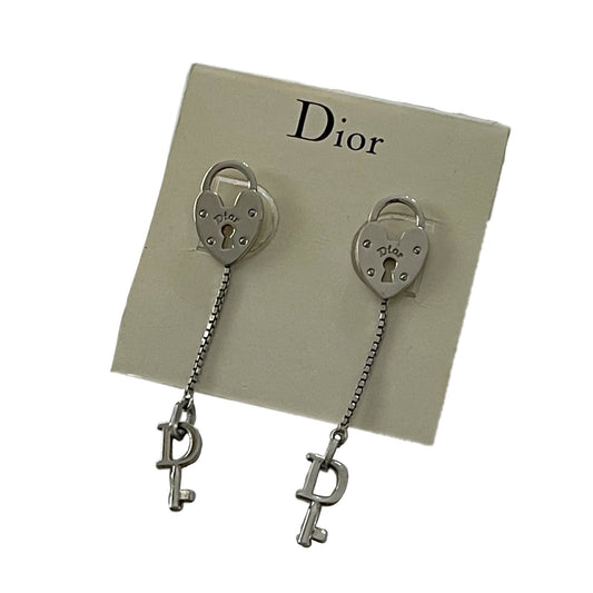 Christian Dior Key Lock Drop Down Earrings