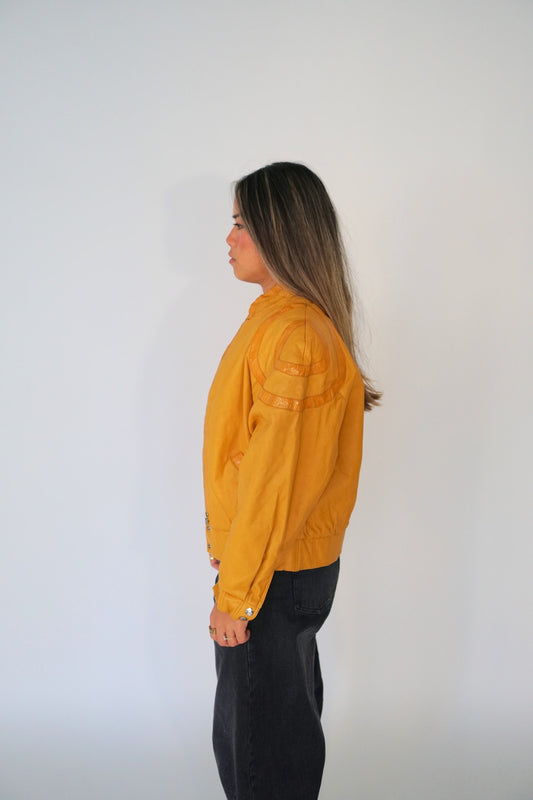 Courreges Leather Bomber Jacket
