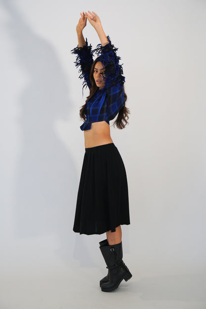 Tricot Comme des garçons knitted wool pleated skirt