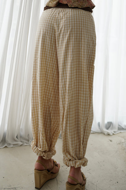 Comme Des Garcons Gingham Checkered Elastic Jogger Pants