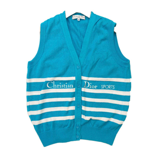 Christian Dior Sports Logo Stripe Knit Vest