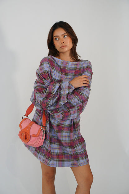 Vivienne Westwood Plaid Oversized Balloon LS Dress