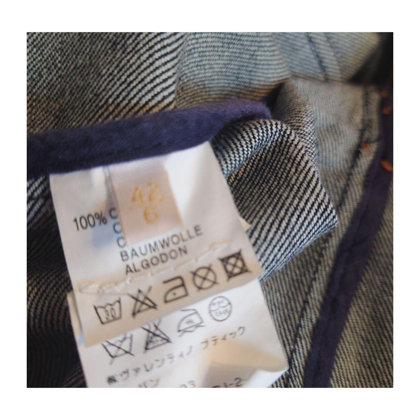 Valentino LS Denim Cropped Bow Jacket