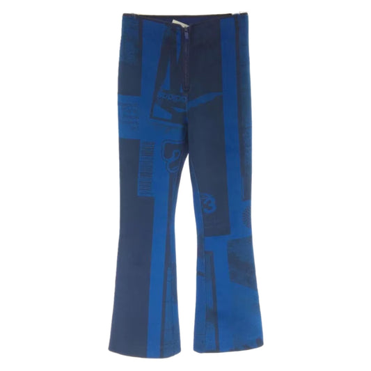 Y-3 Adidas Velvet Graphic Print Flare Zip Front Pants