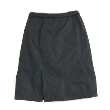 Prada Logo Buckle Belt Nylon A Line Skirt