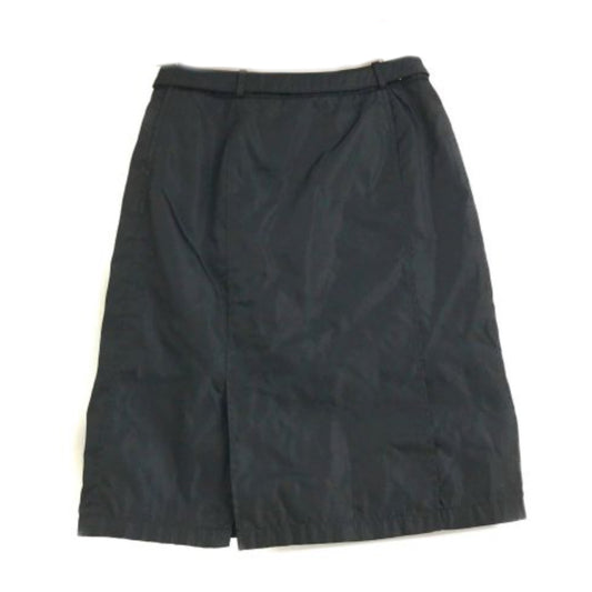 Prada Logo Buckle Belt Nylon A Line Skirt