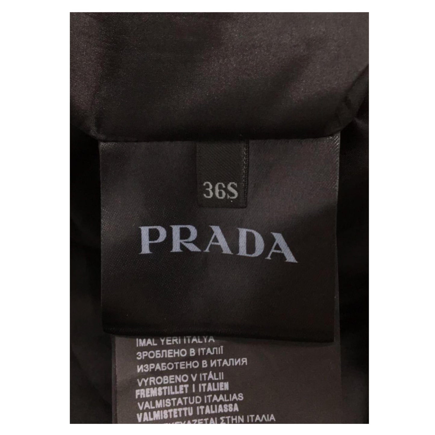 Prada Nylon Houndstooth Fade Print Sless Zipper Dress