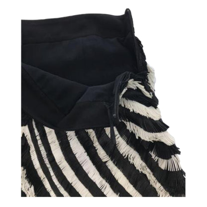 Gucci Zebra Leather Fringe Mini Skirt