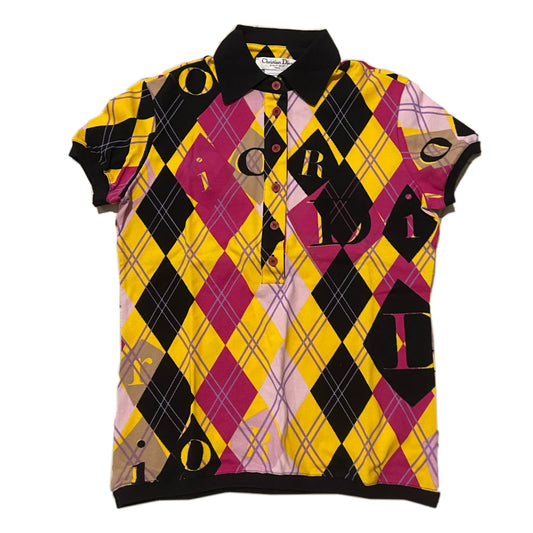 Christian Dior Argyle Check Golf SS Polo