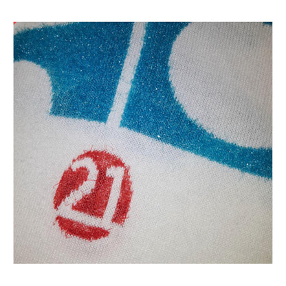 Courreges 21 Blue Glitter Knit Logo Tank Top