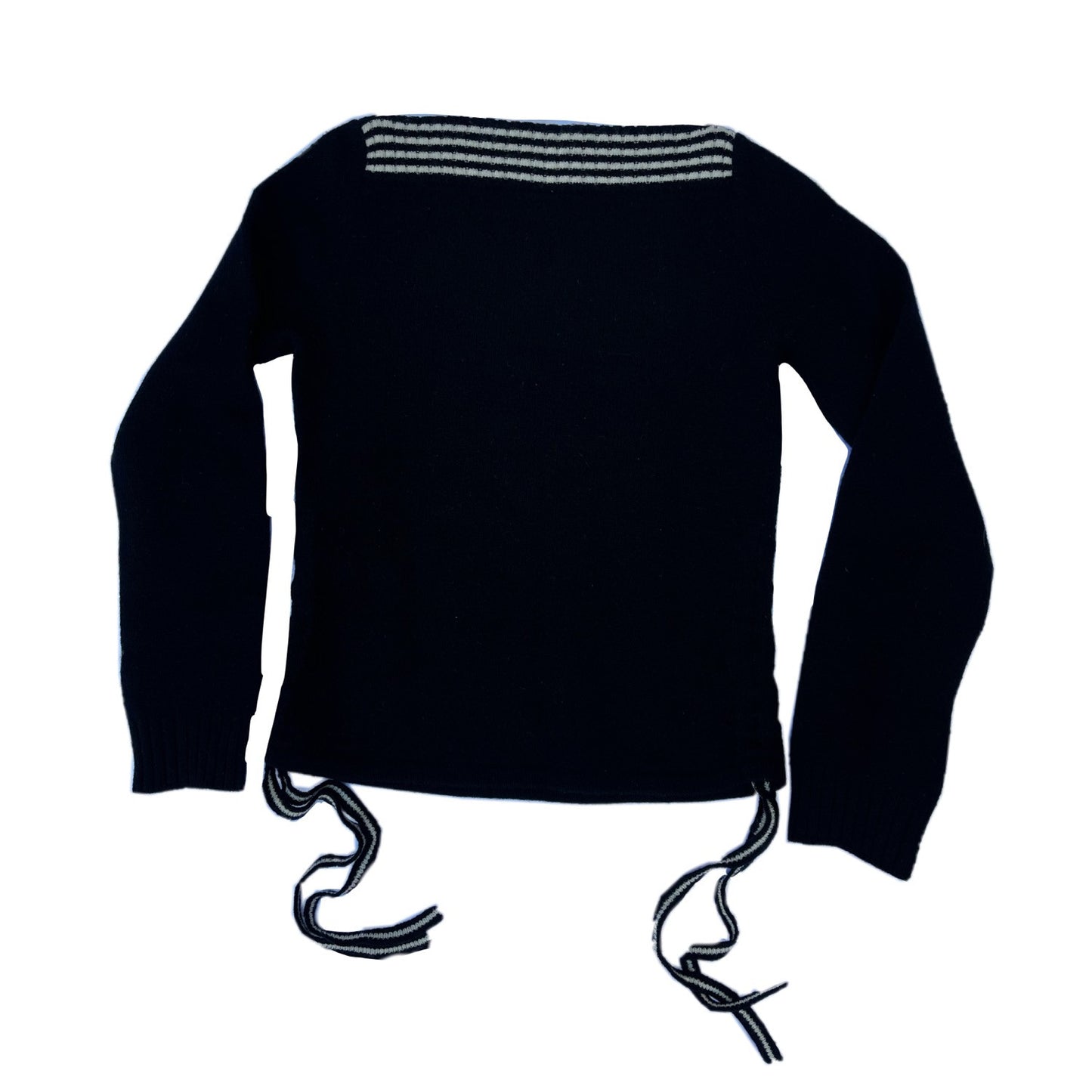 Courreges Wool Boat Neck LS Tie Top