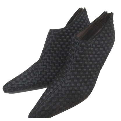 Bottega Veneta Woven Satin Ankle Heel Boots sz38