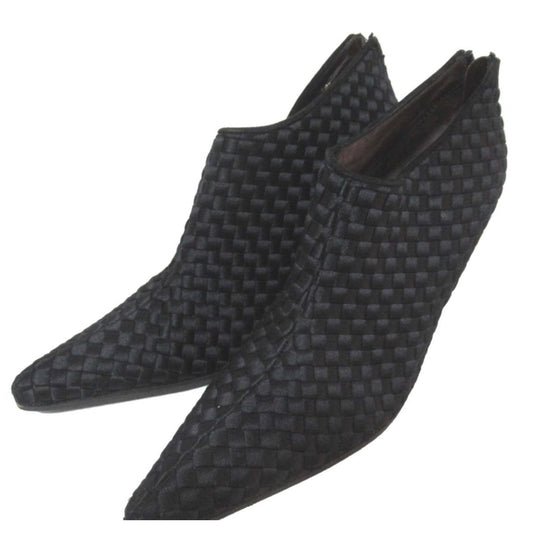 Bottega Veneta Woven Satin Ankle Heel Boots sz38