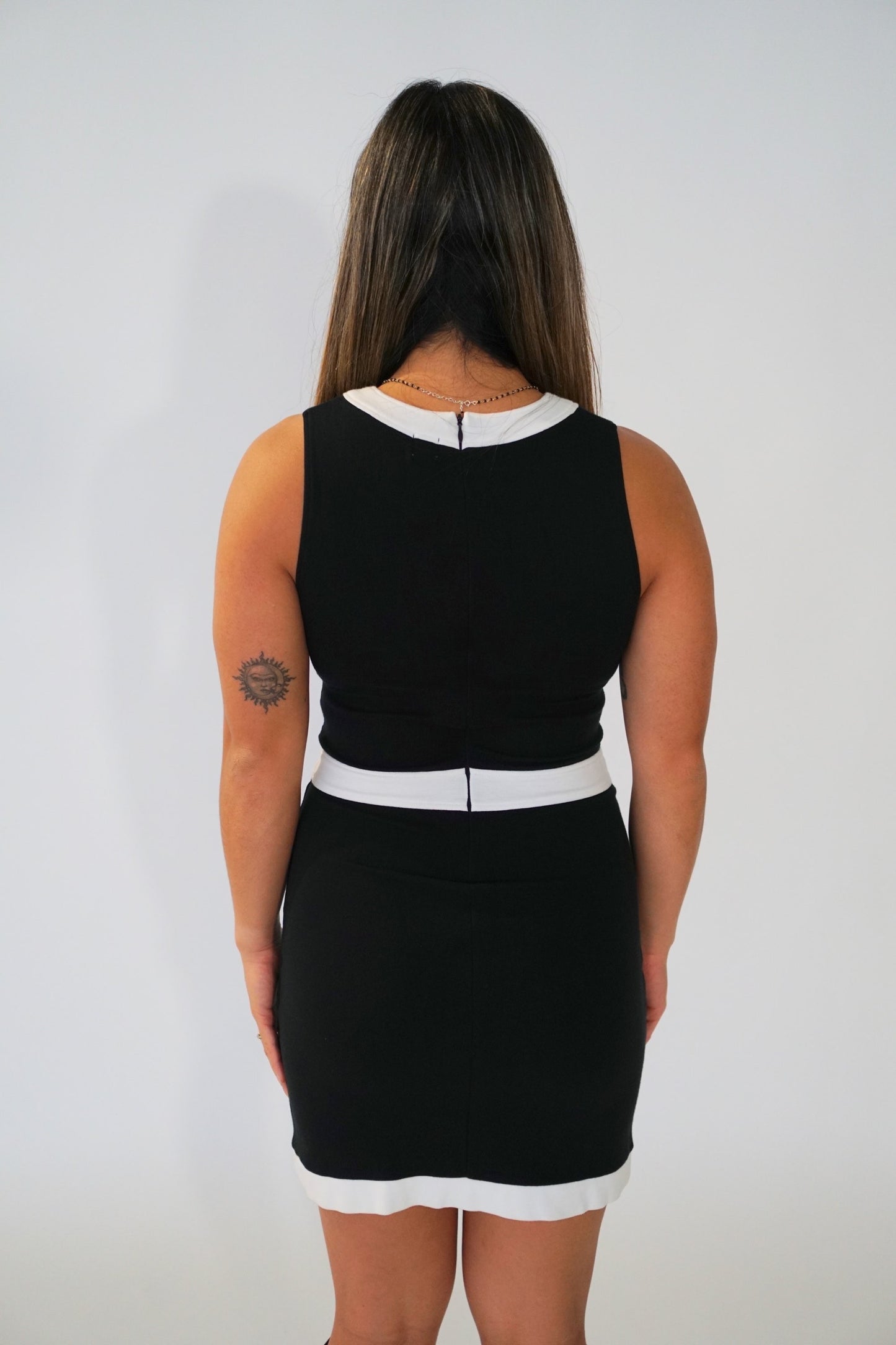 Courreges Contrast Block Sless Logo Dress