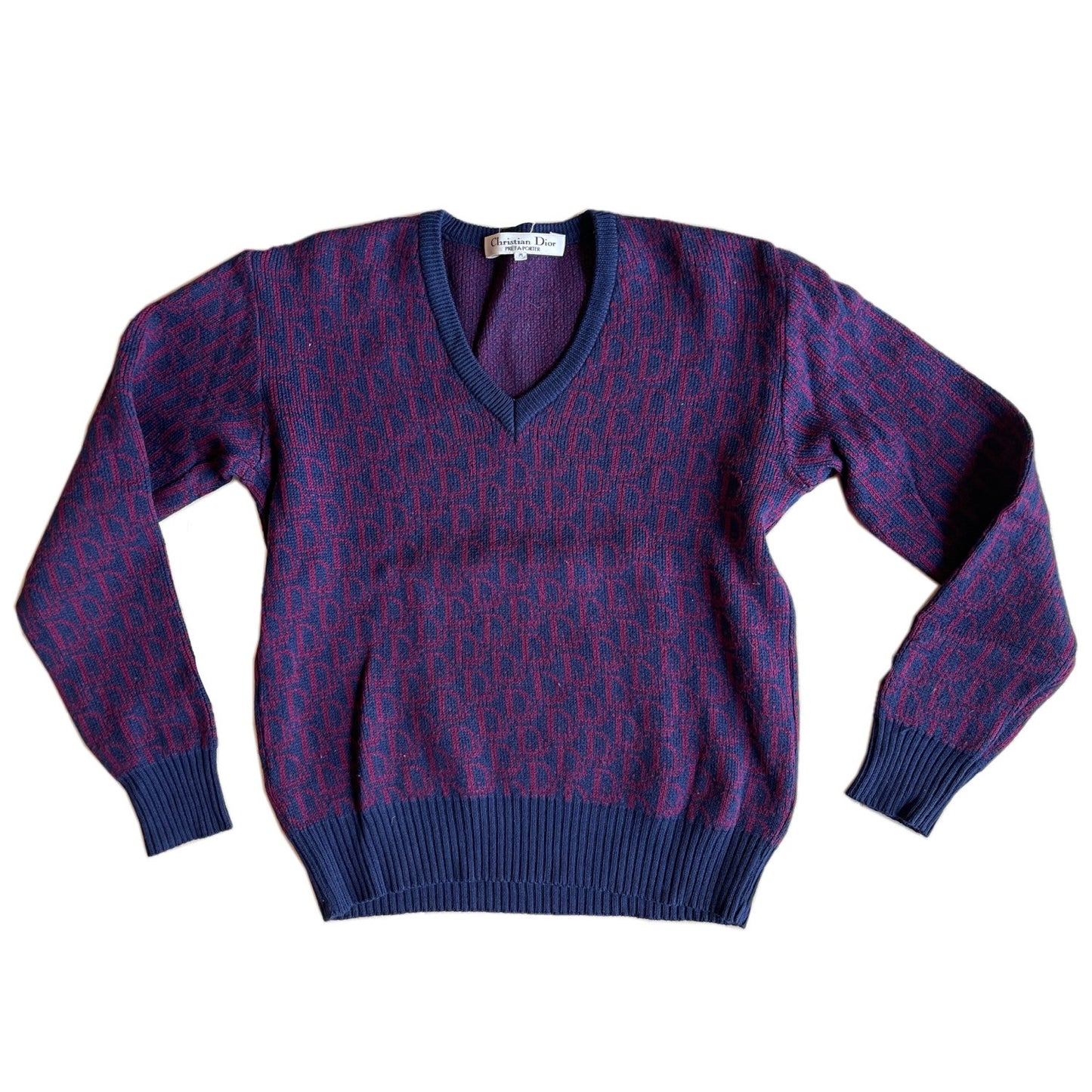 Christian Dior Trotter V Neck Knit Jumper