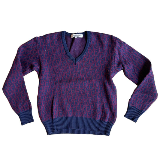 Christian Dior Trotter V Neck Knit Jumper