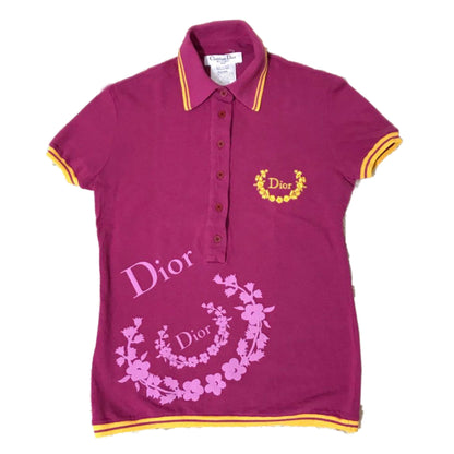 Christian Dior Logo Embroidery Polo Top