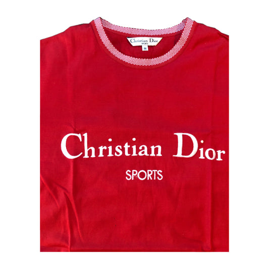 Christian Dior Sports Red Oversized Logo Tee