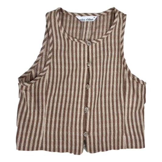 Chloe Striped Button Down Tank Wide Leg Trouser Set