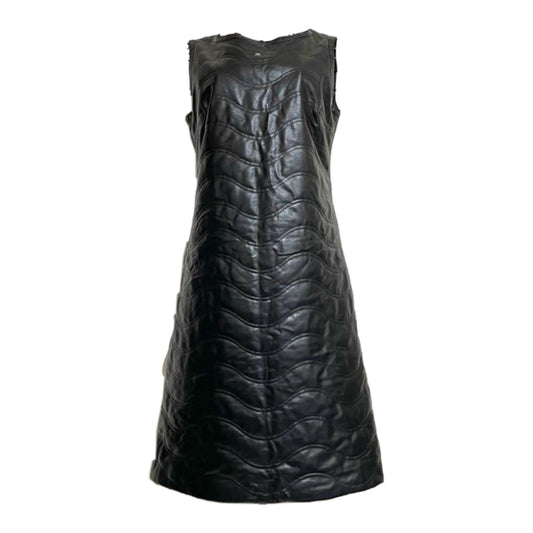 Courreges Faux Leather Logo Dresses