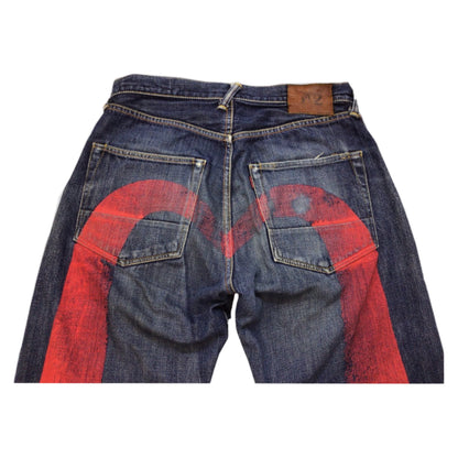 Evisu Red Logo Straight Leg Jeans