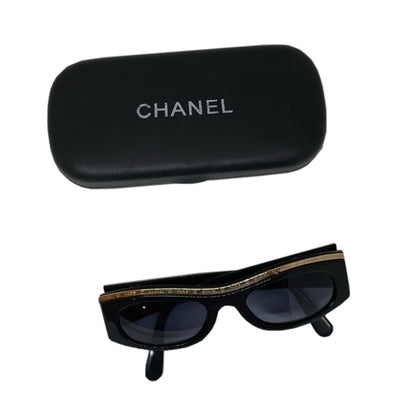 Chanel Gold Trim Logo Sunglasses
