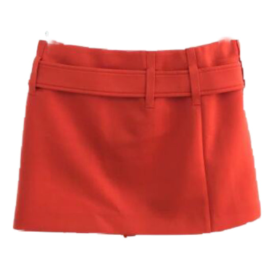 Prada Mini Belt Ruffle Wrap Skirt w Logo