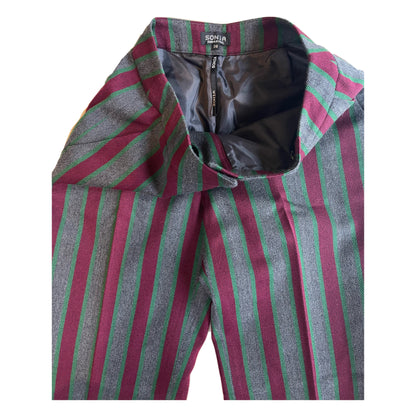 Sonia Rykiel Stripe Wool Straight Leg Pants