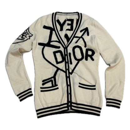 Christian Dior I Heart Dior Arrow Button Down Cardigan