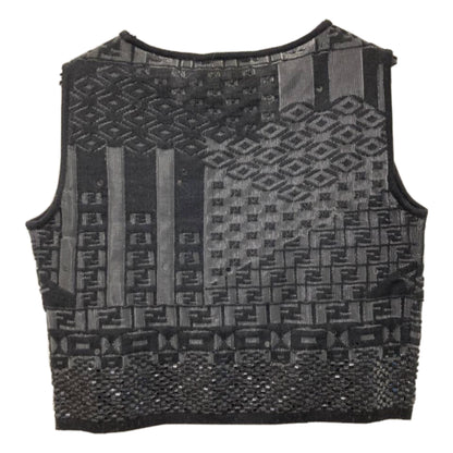 Fendi Knit Mesh Zucca Tank Crop Top
