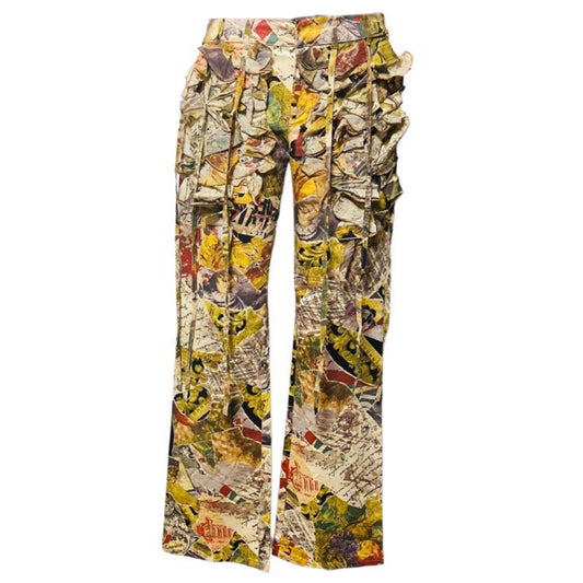 Moschino Letter Fruit Music Graphic Ruffle Pants