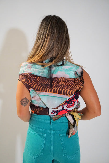 Comme Des Garcons Multi Tie Scarf Patch Tank