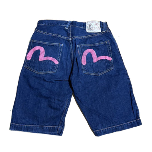 Evisu Logo Denim Shorts