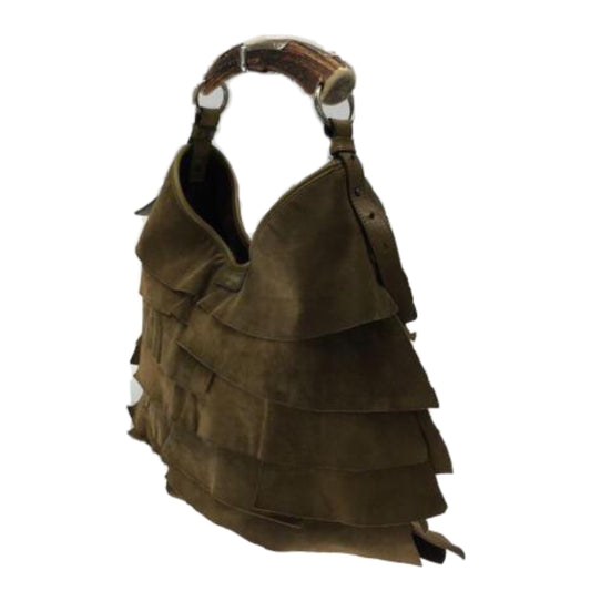 Yves Saint Laurent Suede Frill Mombasa Fringe Handbag