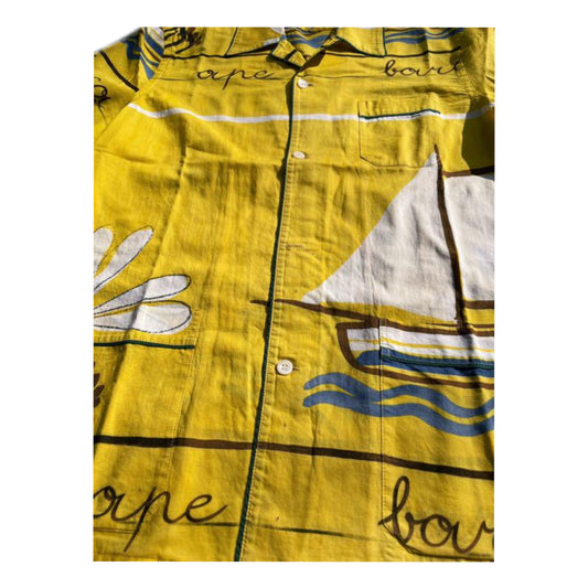 Prada Summer Sail Boat Bowling Shirt