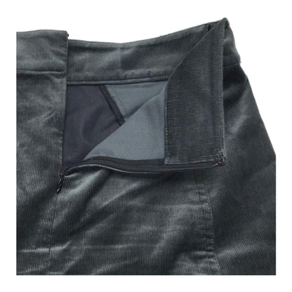 Celine Corduroy A Line Skirt w Metal Logo Buckle