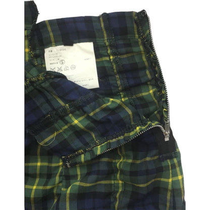 Tricot Comme Des Garcons Plaid Ruched Assymetrical Stitch Skirt