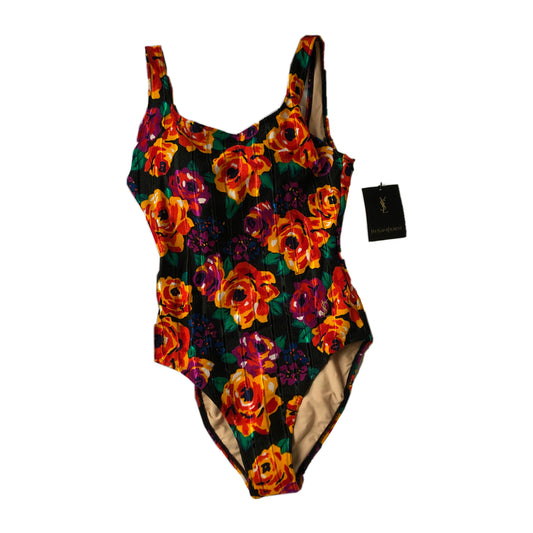 Yves Saint Laurent Floral One Piece YSL Logo Swimsuit