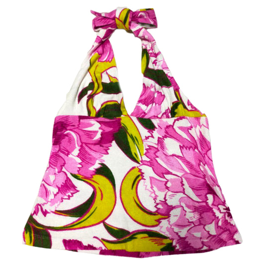 Dolce Gabbana Terry Towel Floral Halterneck