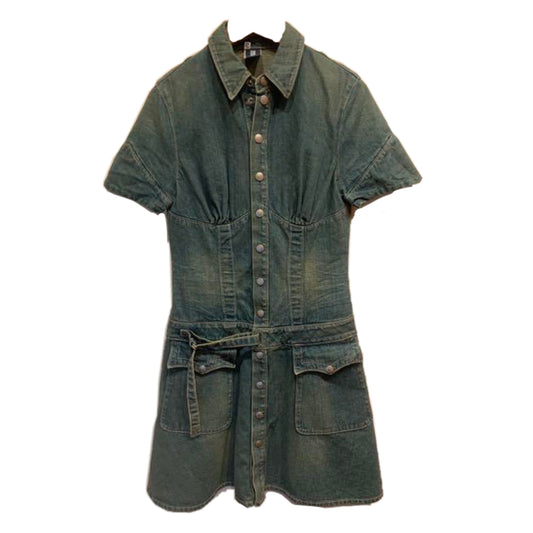 Jean Paul Gaultier SS Snap Button Bustier Denim Mini Dres
